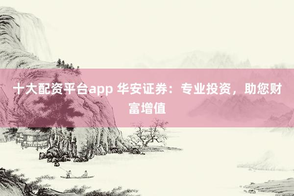 十大配资平台app 华安证券：专业投资，助您财富增值