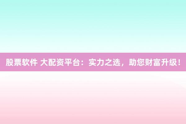 股票软件 大配资平台：实力之选，助您财富升级！