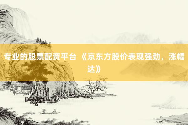 专业的股票配资平台 《京东方股价表现强劲,涨幅达》