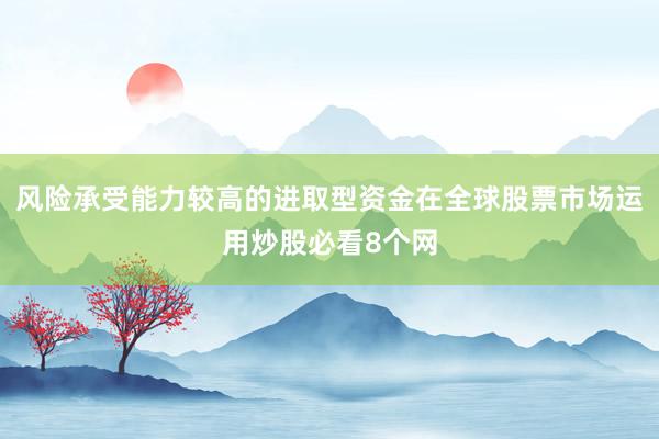 风险承受能力较高的进取型资金在全球股票市场运用炒股必看8个网