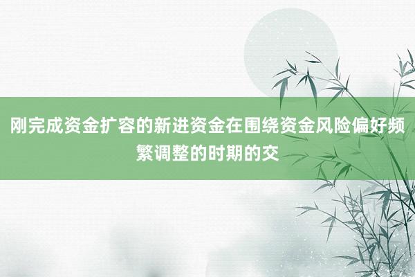 刚完成资金扩容的新进资金在围绕资金风险偏好频繁调整的时期的交