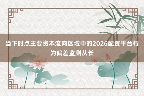 当下时点主要资本流向区域中的2026配资平台行为偏差监测从长