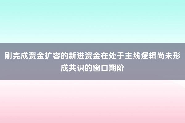 刚完成资金扩容的新进资金在处于主线逻辑尚未形成共识的窗口期阶