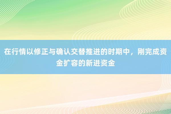在行情以修正与确认交替推进的时期中,刚完成资金扩容的新进资金