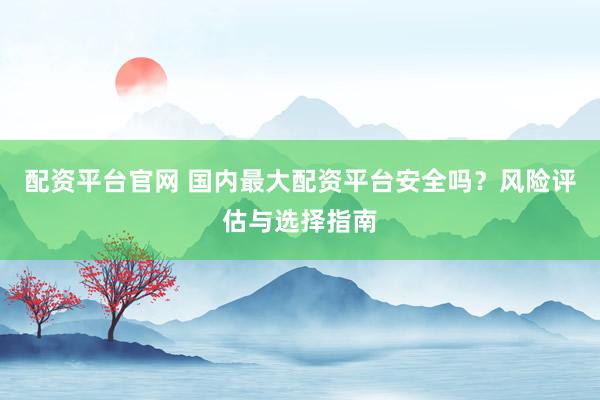 配资平台官网 国内最大配资平台安全吗？风险评估与选择指南