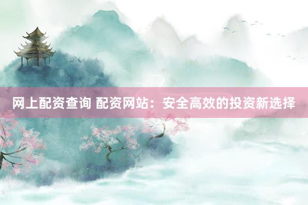 网上配资查询 配资网站：安全高效的投资新选择